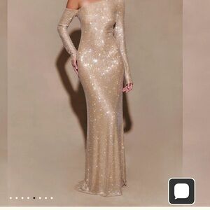 Meshki Marcia Diamante Long Sleeve Maxi Dress XL